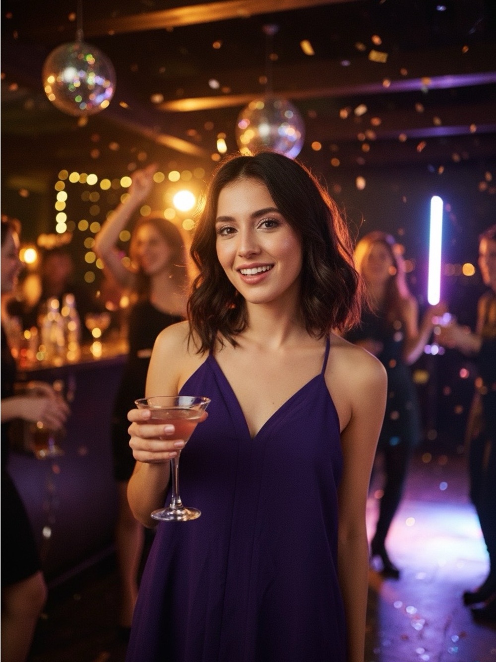 Sleeveless V-Neck Party Top in Deep Purple